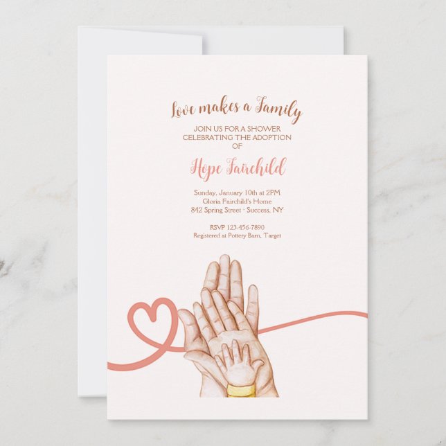 L'Amour Fait Une Invitation De Douche D'Adoption F (Devant)