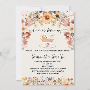 L'amour fleur sauvage brasse Thé Douche Invitation