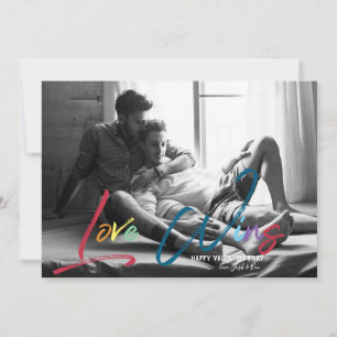 L'amour gagne   LGBT Valentine's Carte photo