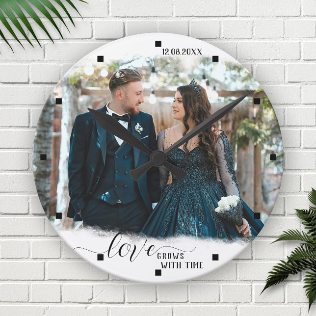 L'amour grandit avec le temps Photo Horloge de mar (Créateur téléchargé)