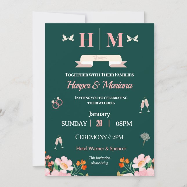 L'amour intemporel dévoilé notre Faire-part de mar (Devant)