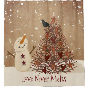 L'amour ne fond jamais rideau de douche Snowman