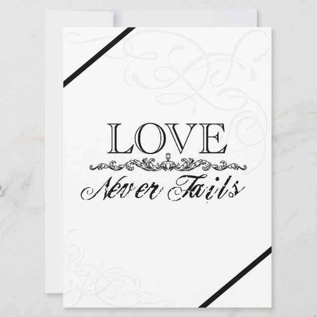 L'amour n'échoue jamais le faire-part de mariage (Devant)