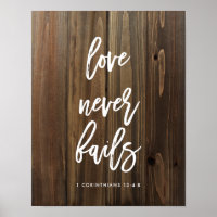 L'amour n'échoue jamais sur Faux Wood | Poster