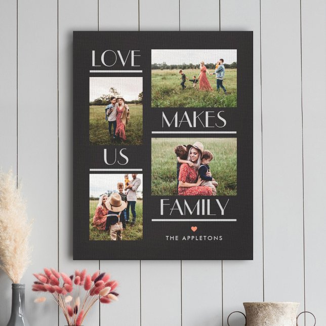 L'amour nous rend famille modifiable couleur toile (Créateur téléchargé)