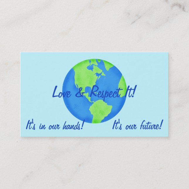 L'amour respecte la Terre, c'est nos futurs Cartes (Dos)
