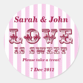 L'Amour rose et blanc est doux Sticker Buffet Cand