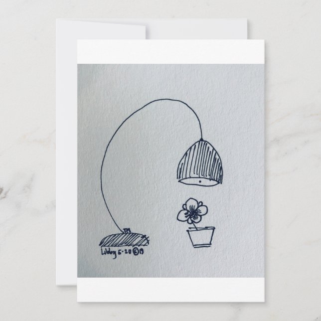 Lamp and a Sweet Little Flower Card (Front)