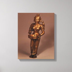 Lamp in the form of Goddess of Fortune Canvas Print