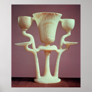 Lamp in the form of three lotus flowers poster