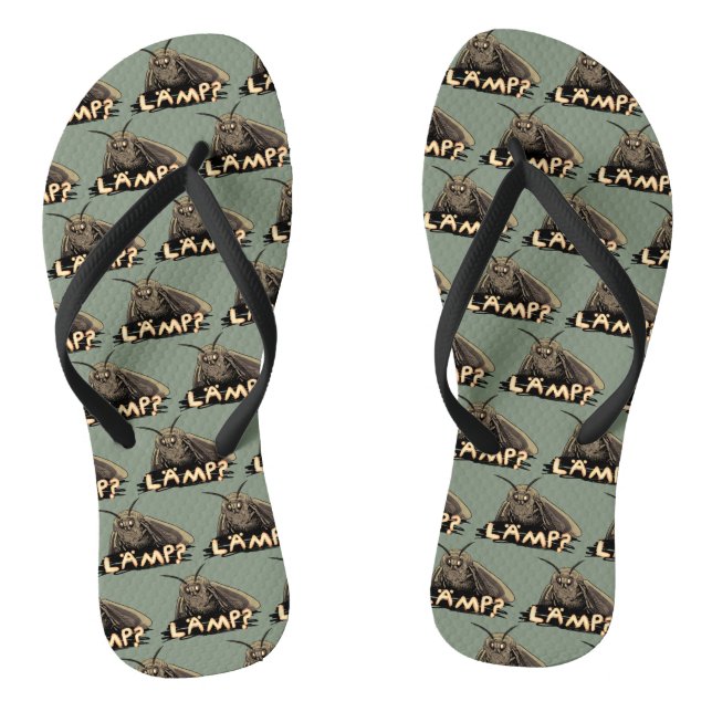 Lamp? Moth Meme Flip Flops (Footbed)