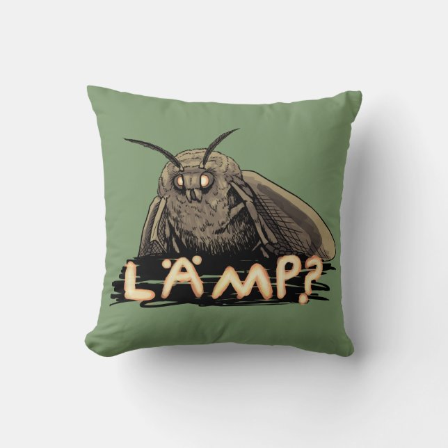 Lamp? Moth Meme Throw Pillow (Front)