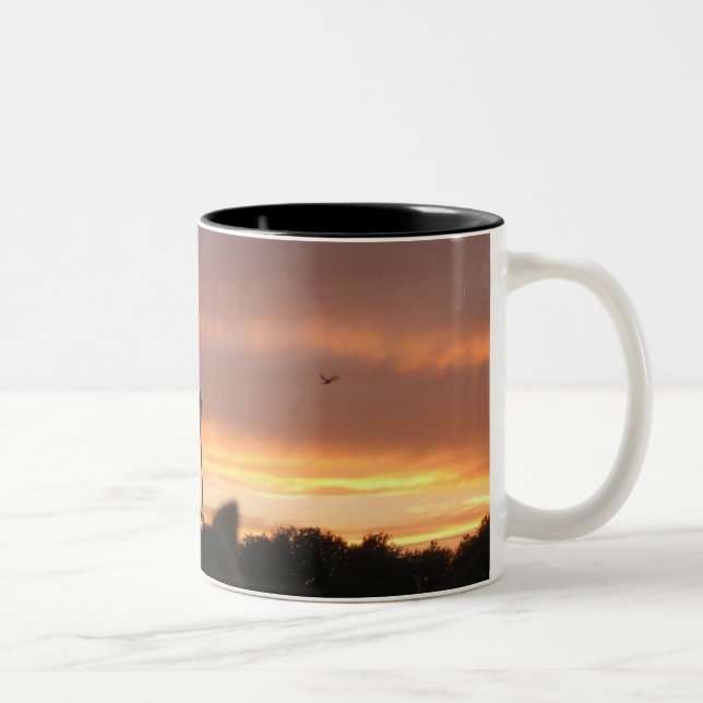 Lamp Post and Bird Two-Tone Coffee Mug (Right)
