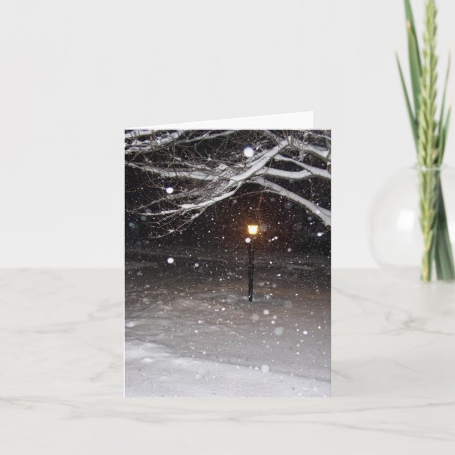 Lampadaire dans le carte pour notes de neige (Devant)