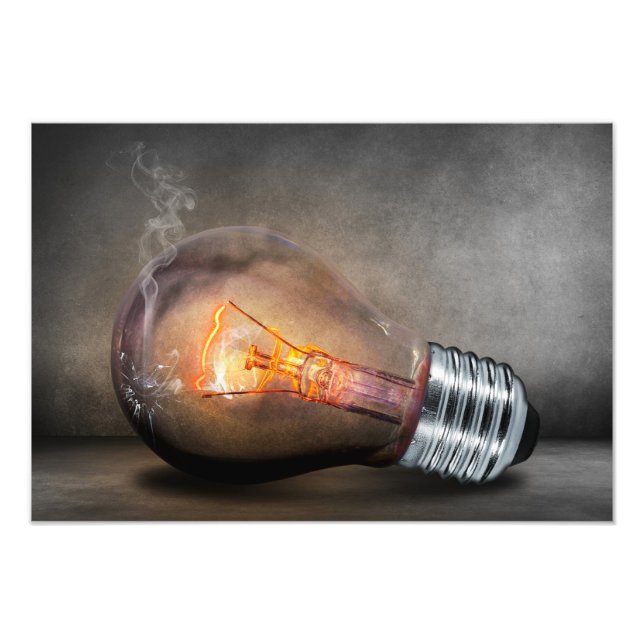 Lampe brillante Verre fissuré Fumée Photo (Devant)