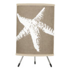 Beachal Coastal White Starfish & Faux Burlap