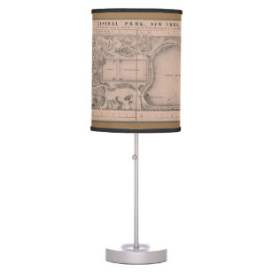 Lampe De Bureau Carte Vintage de New York City Central Park