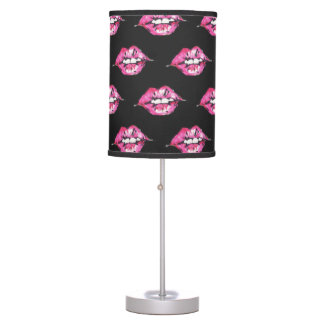 Lampe De Bureau Embrasse les lèvres - rose et noir