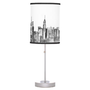 Lampe De Bureau New York City Aquarelle noire vintage tendance