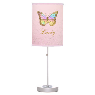 Lampe De Bureau Parties scintillant rose mignonne moderne Papillon