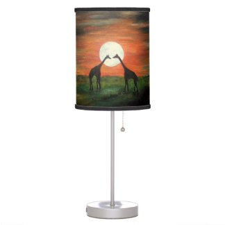 Lampe De Bureau Safari Giraffe Silhouette la nuit avec la lune ART