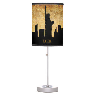 Lampe De Bureau Skyline de New York   Style Vintage Grunge