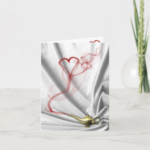 Lampe de génie avec de la fumée de coeur - carte