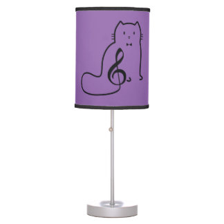 LAMPE DE TABLE CAT ET MUSIQUE NOTE