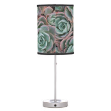 Lampe de table Plante Succulente verte et rose