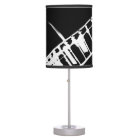 timbre de cou de guitare noir et blanc