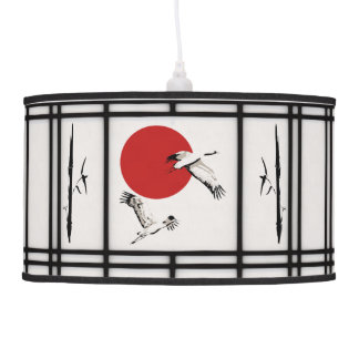 Lampe Suspendue Shoji - Bambou et grue