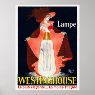 Lampe Westinghouse France Poster vintage 1912