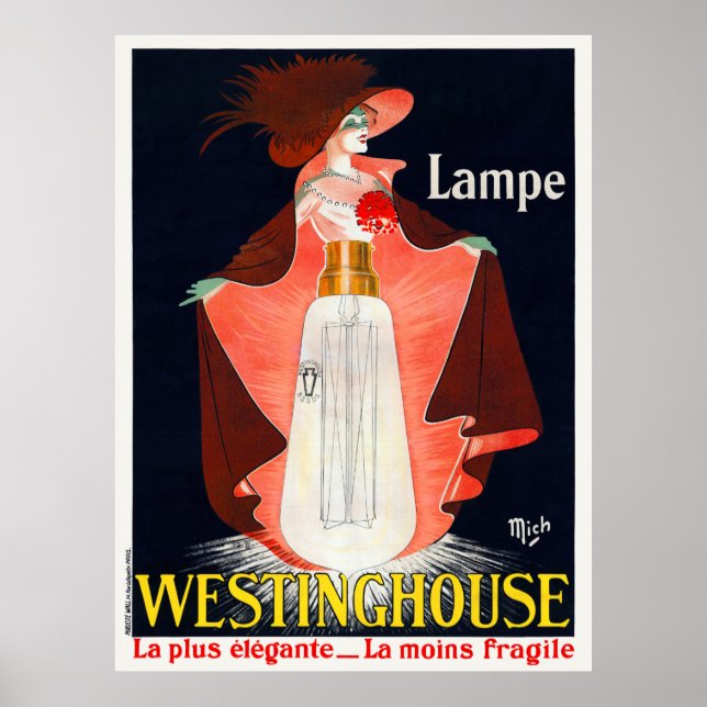 Lampe Westinghouse France Vintage Poster 1912 (Front)