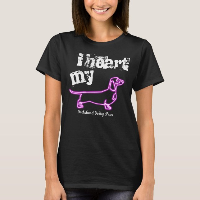 Lampes au néon de T-shirt de teckel (Devant)