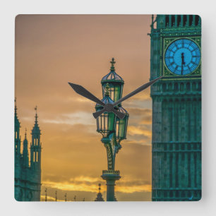 Lamppost et Big Ben carré horloge murale