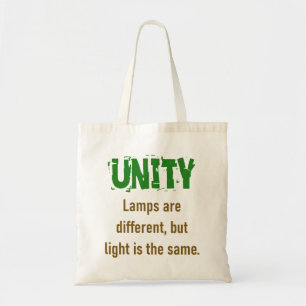 Lamps Are Different But Light Is The Same - Unity Tote Bag