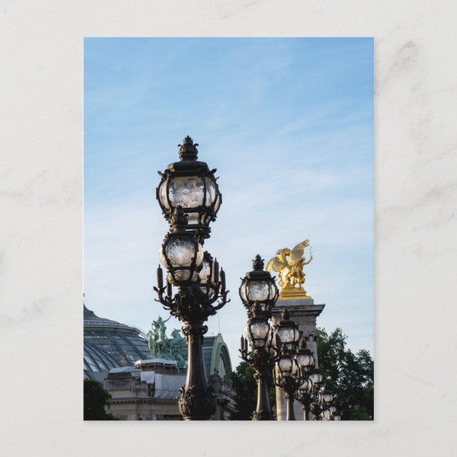 Lamps on Pont Alexandre III - Paris, France Postcard (Front)