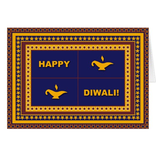 Lamps & Stars Diwali Card