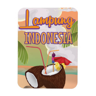 Lampung Indonesia vintage holiday poster. Magnet
