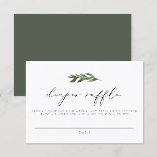 LANA-Minimalist Boho Greenery Diaper Ticket Invitation