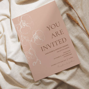 LANA Modern Latté Orchid Wedding Invitation
