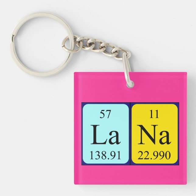Lana periodic table name keyring (Front)