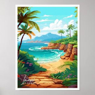 Lanai Hawaii Travel Vintage illustration Poster