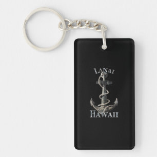 Lanai Hawaii Vacation Nautical Anchor Sailing Keychain