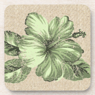 Lanai Hibiscus Hawaiian Cork-backed Coasters