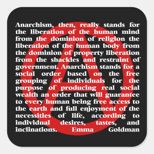 L'anarchisme Est Un Sticker De Citation (Devant)