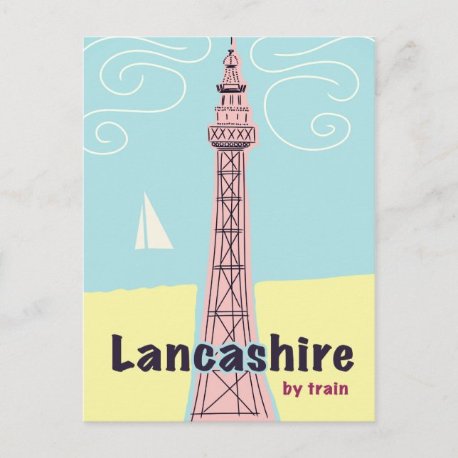 Lancashire By train Postcard (Front)