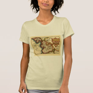 Lancashire County England Old Antiquarian Map T-Shirt