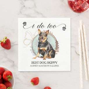 Lancashire Heeler Wedding Napkin With Dogs Photo