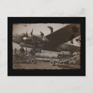 Lancaster Being Loaded with Bombs Postcard